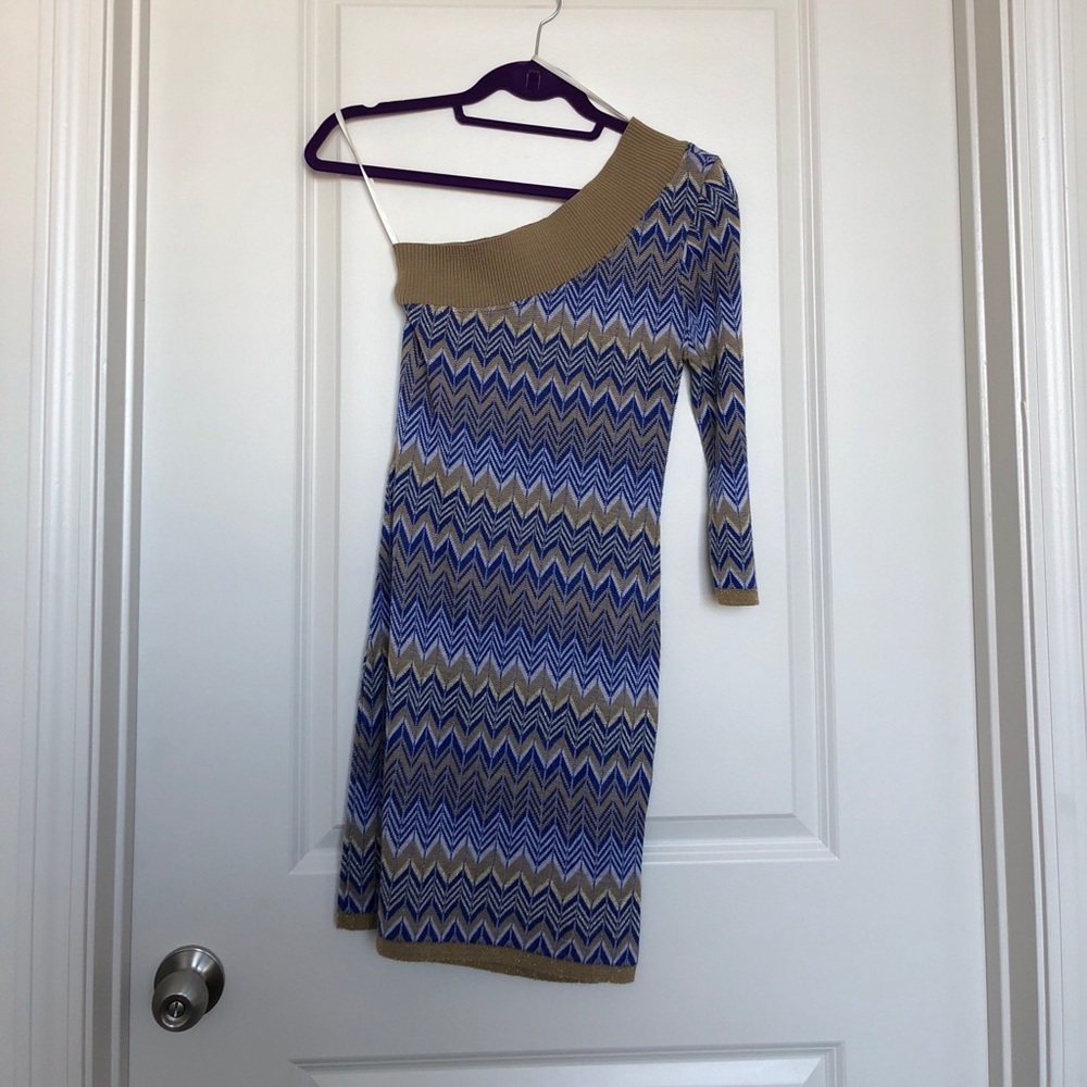 One Shoulder Long Sleeve Sweater dress